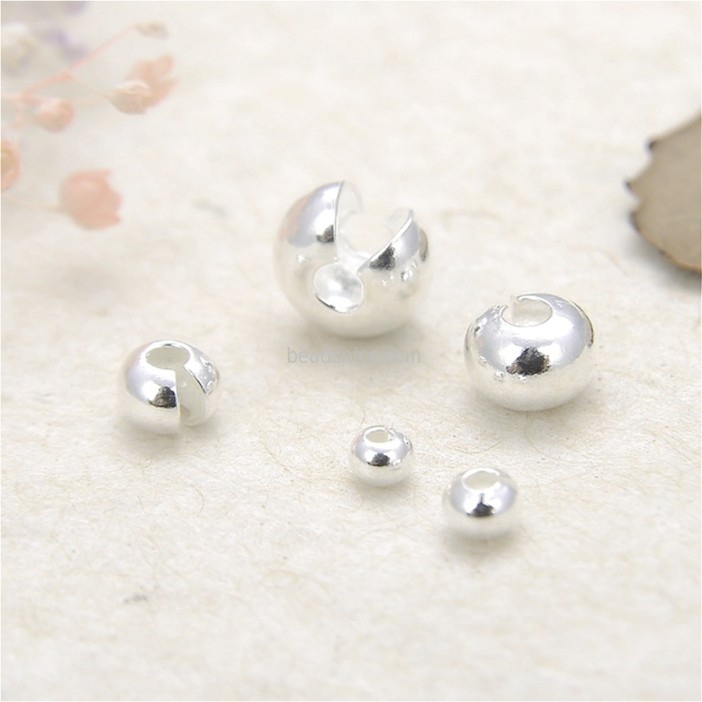 S925 sterling silver bag beads accessories open beads positioning beads card beads DIY half open ring Crescent buckle accessorie