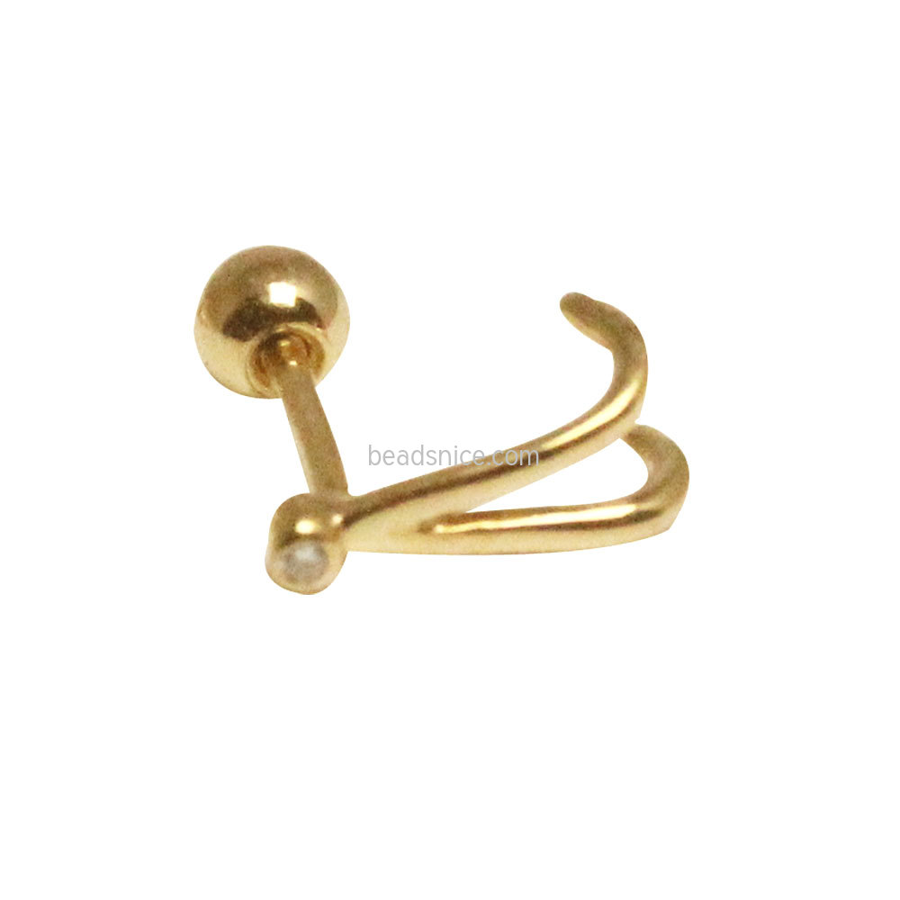 Wishing bone stud earrings V Wishbone jewelry Minimalist earrings