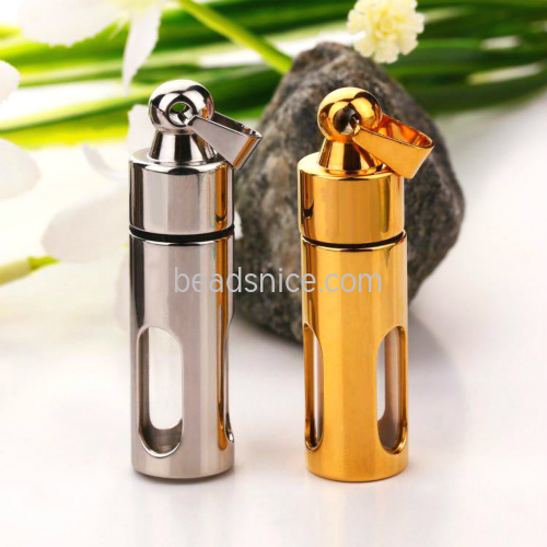 Stainless Steel Glass Perfume Bottles Necklace Pendants Valentine Gifts for Womens