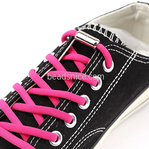 Unisex Lace Elastic Shoelaces Lock, Round , used in No Tie Running Sneakers Shoe Laces
