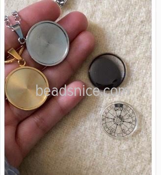 Stainless steel cabochon pendant setting