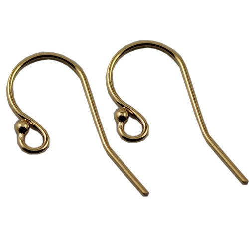 14K gold ball end ear wire