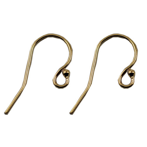 14K gold ball end ear wire
