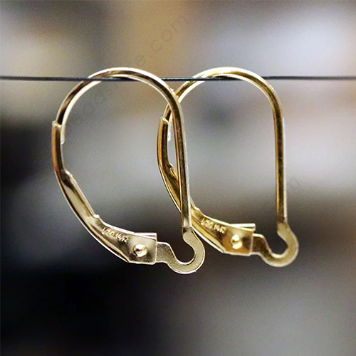 Interchangeable plain leverback 14k gold earring findings Jewelry making kit
