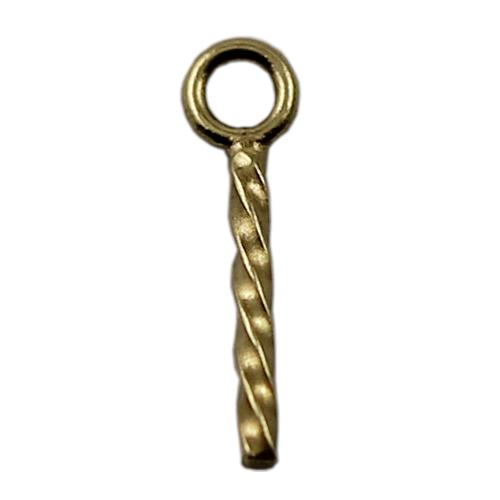 14K gold screw eyes pin with peg drop for jewelry making findings