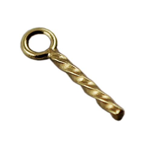 14K gold screw eyes pin with peg drop for jewelry making findings