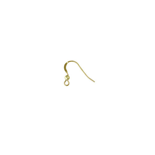 14K gold ear wire flat w/ bead hook wire w/ loop