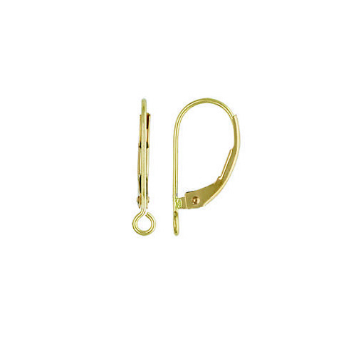 Earring plain leverback earring w/ perpendicular ring light 14k gold Jewelry accessory findings