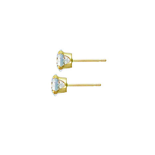 Snap in 3A Cubic Zirconia stud earring 14k gold gemstone earring