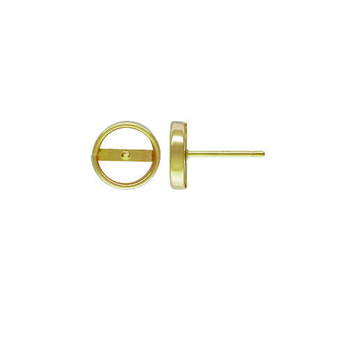 Large 7.0 mm bezel tube earrings luxury 14k gold earring component