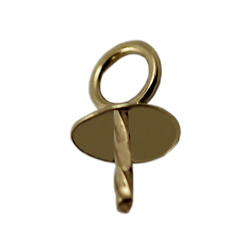 14k gold components pearl cup & twist peg drop with ring