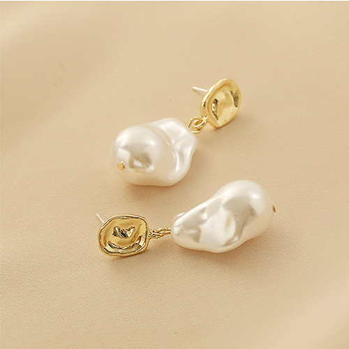 14k gold components pearl cup & twist peg drop with ring