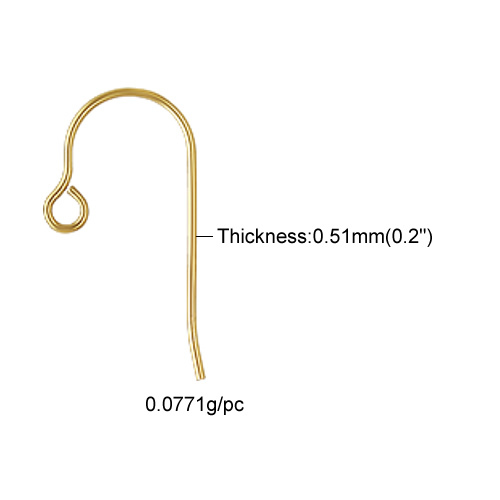 14k gold micro ear wire earring hook wire