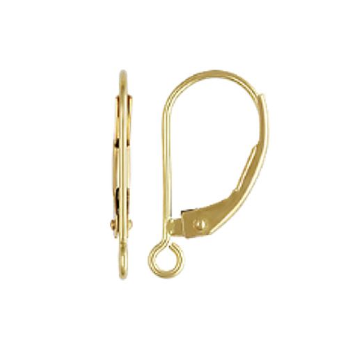 Plain leverback unfinished rivet 14k gold earring findings Jewelry making accessory