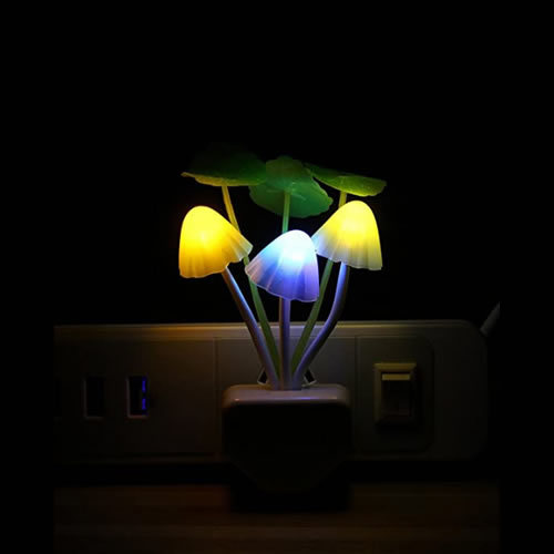 Rienar Sensor Led Night Light, Color Changing Plug-in LED Mushroom Dream Bed Lamp
