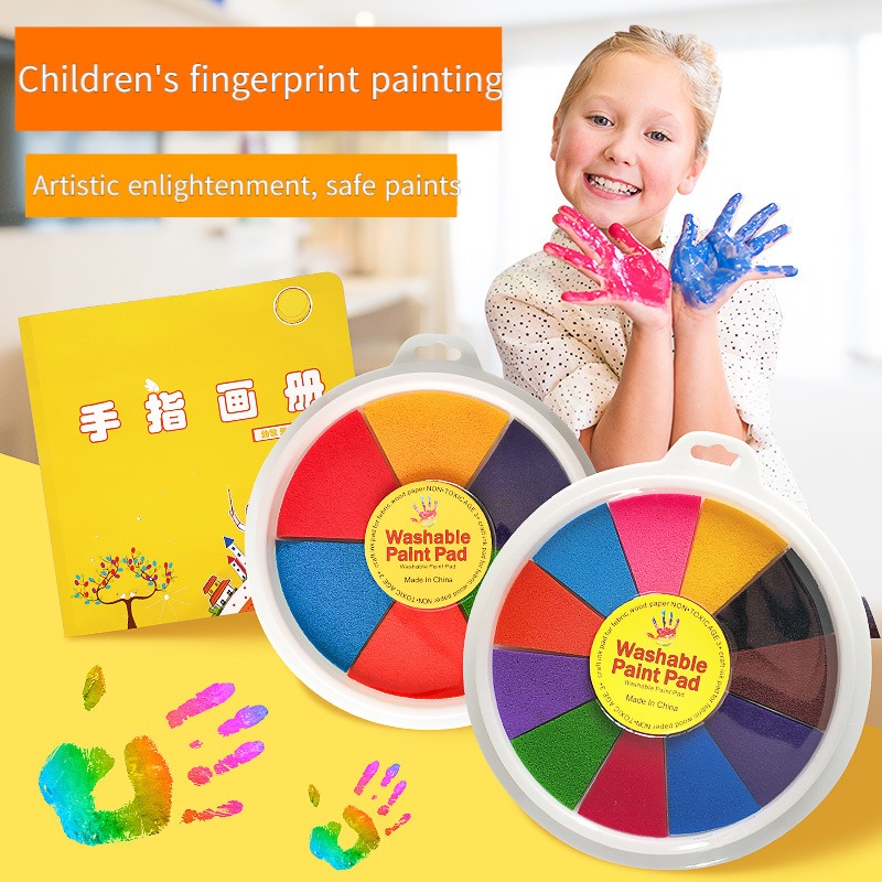 children's finger painting coloring doodle pigment plate finger painting picture book printed clay disk fun early education toys