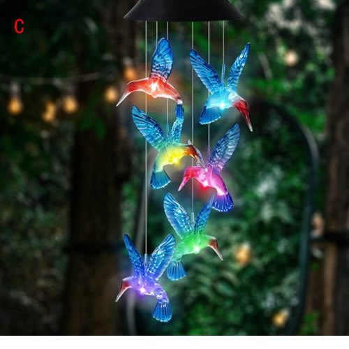 Wind Chime, Solar Hummingbird Wind Chimes Outdoor/Indoor(Gifts for mom/momgrandma Gifts/Birthday Gifts for mom) Outdoor Decor,Ya