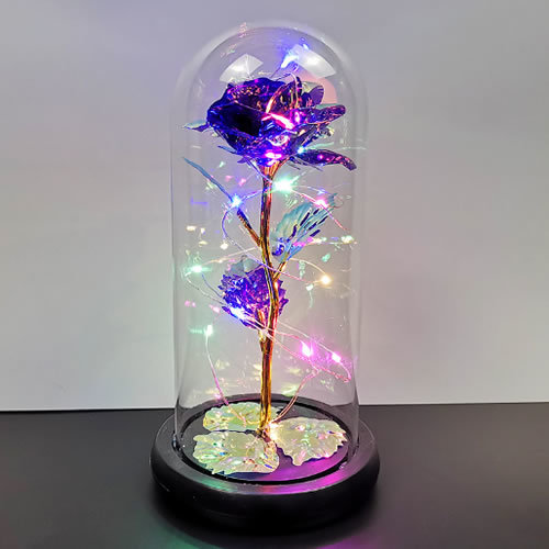 Roses Gift for her,Birthday Gifts For Women,Colorful Artificial Flower Rose Gift,Rainbow Light Up Rose In A Glass Dome,Unique Lo