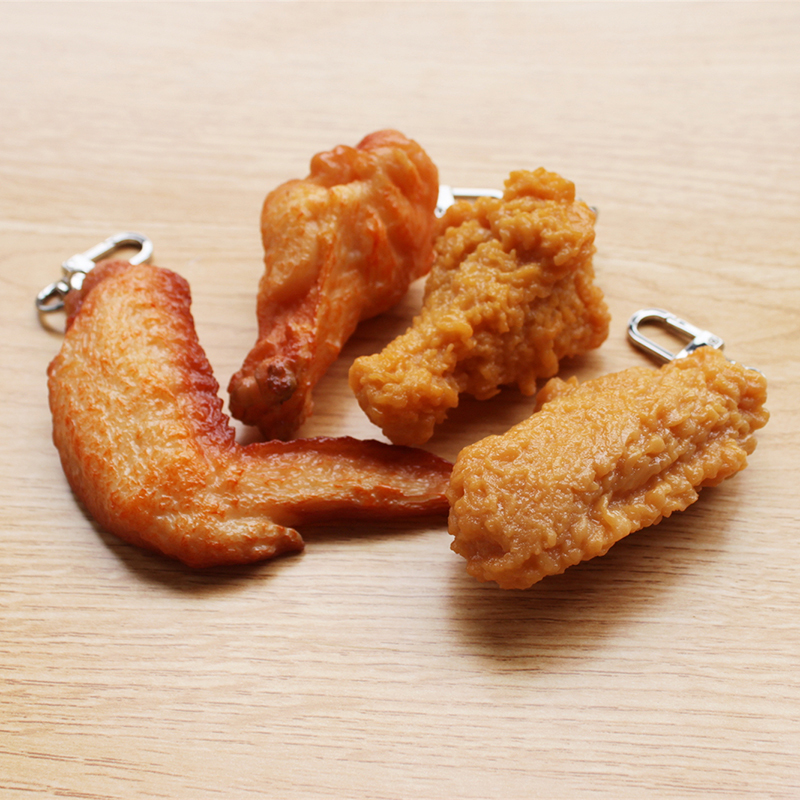 Fried chicken leg keychain
