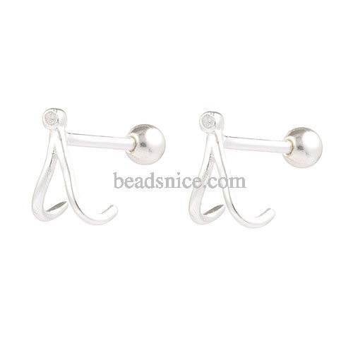 Wishing bone stud earrings V Wishbone jewelry Minimalist earrings