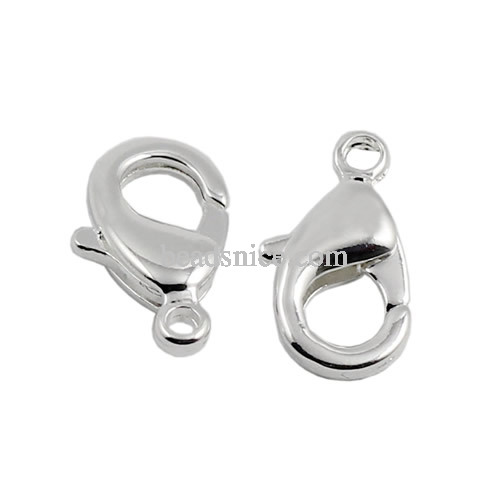 Brass Lobster Claw Clasp, Lead-safe,Nickel-free, 15x8mm,hole:about 2mm,