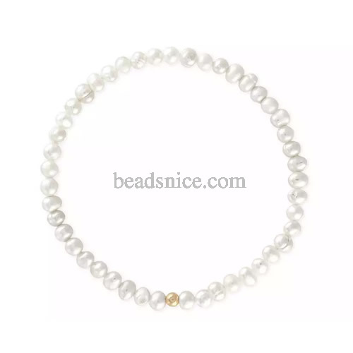 14k Gold filled beads natural pearl bracelet