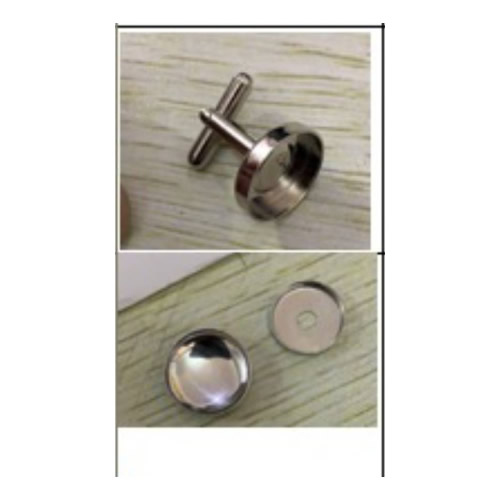 Iron Cuff Link  one cufflink blank  and tow top