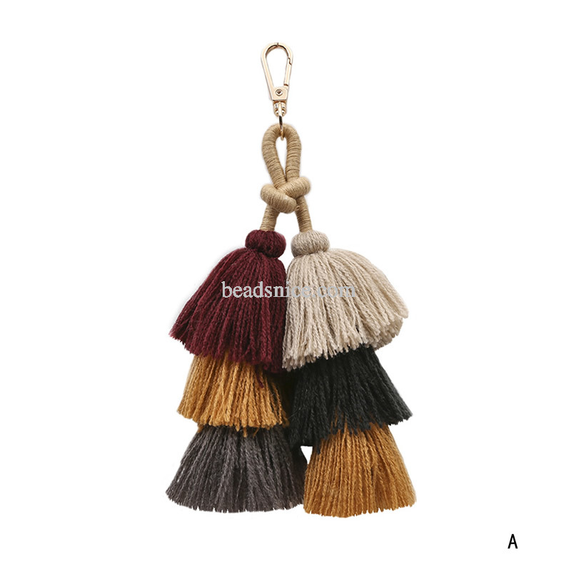 Colorful Boho Pom Pom Tassel Bag Charm Key Chain