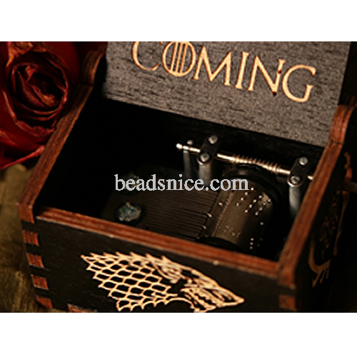 Music Box - Wood Laser Engraved Vintage Hand Cranked Cute Boxes Best Unique Gifts for Valentine's Day/Thanksgiving Day/Birthday/