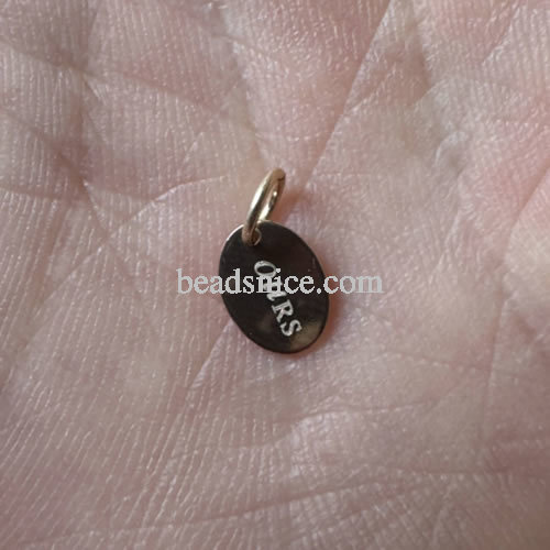 Oval Quality Tag (7.3x5.5mm) w/Ring/Close Ring