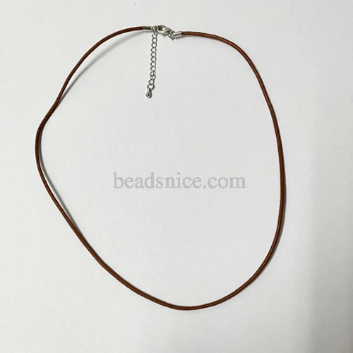 Jewelry Making Necklace Cord，Leather cord with Stainless Steel Clasp, Length: 45cm