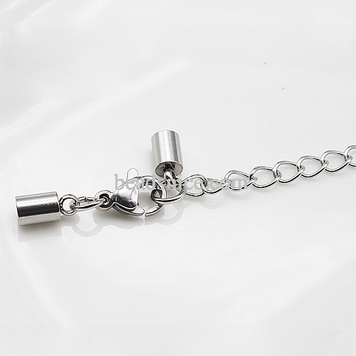 Stainless Steel End Caps Extender Chain Lobster Clasp End Cap Crimp Beads Set