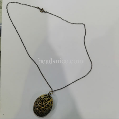 Brass Locket Photo Pendant with Necklace