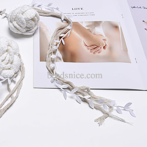 Handmade rope with white rose and leaves