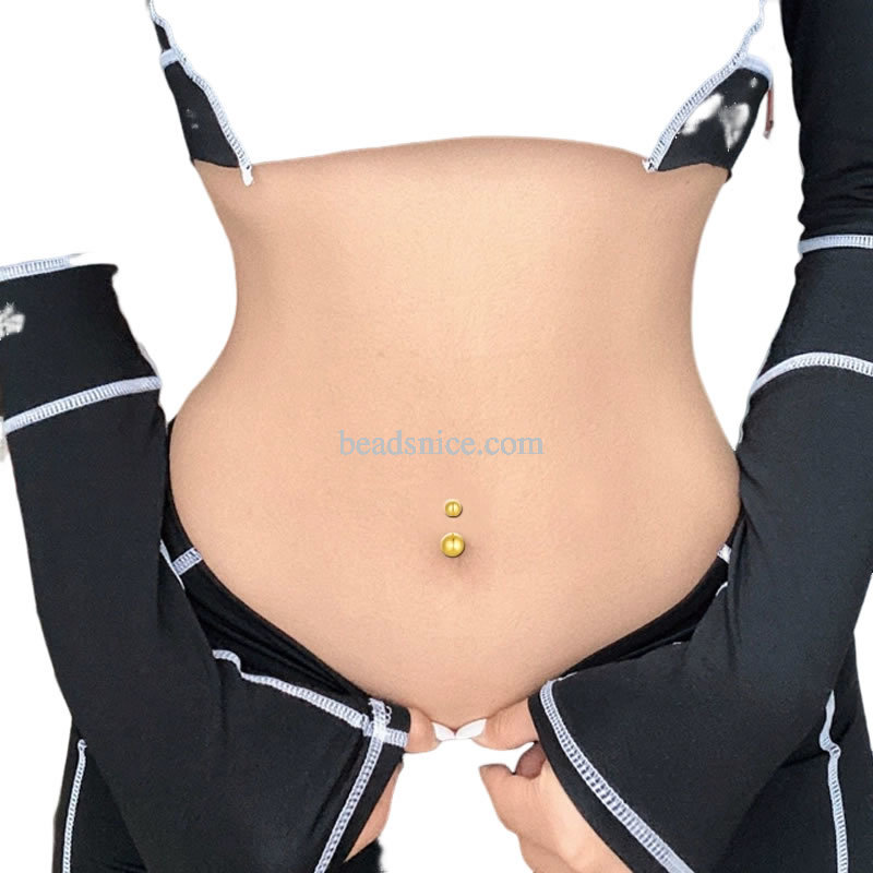 Gold navel nail pure gold 999 navel nail ring custom anti-allergic breast nail 18K gold