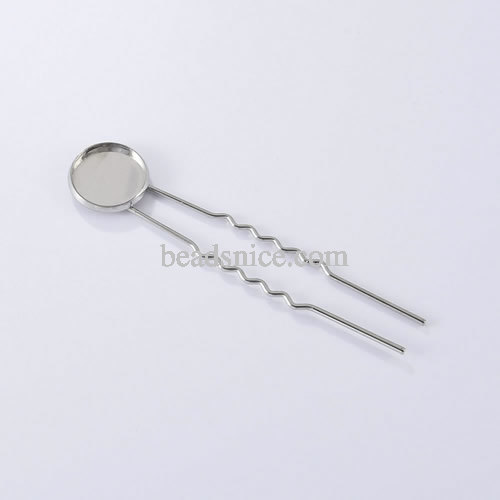 Brass hairpins, hair clip, round,pase diameter 16mm,