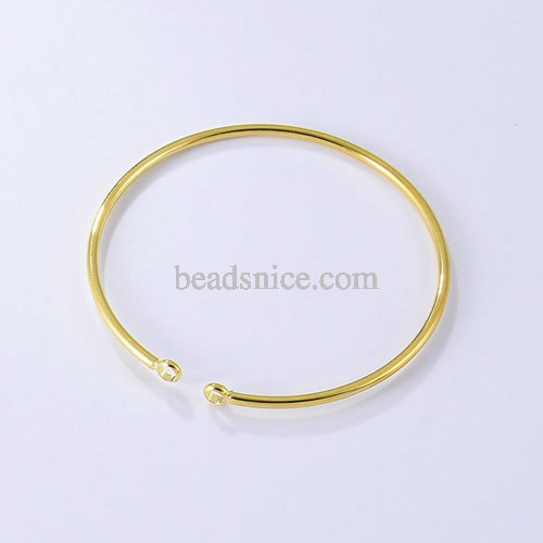 Fashion vintage brass charm bracelets with 2 rings open 13mm