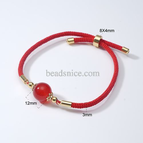 Milan red cotton rope creative stainless steel handmade jewelry bead bracelet women accessories