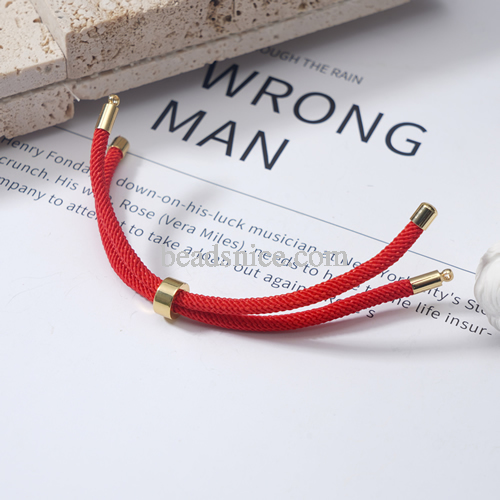 Milan red cotton rope creative stainless steel handmade jewelry bead bracelet