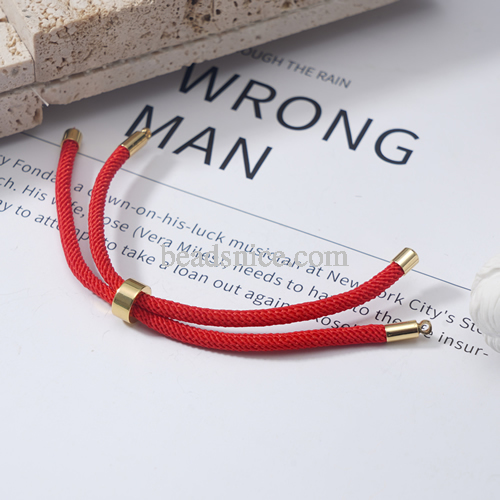 Milan red cotton rope creative stainless steel handmade jewelry bead bracelet