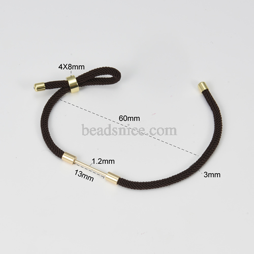 Milan black cotton rope creative stainless steel handmade bracelet