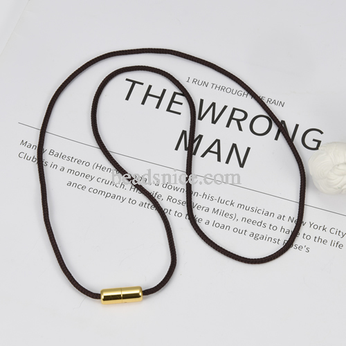 Milan black cotton rope creative stainless steel handmade jewelry bead DIY Necklace