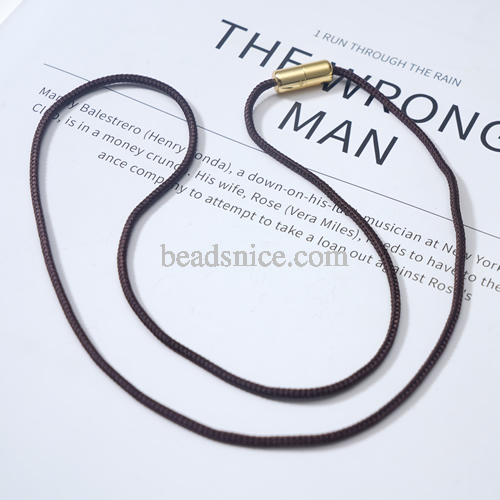 Milan black cotton rope creative stainless steel handmade jewelry bead DIY Necklace