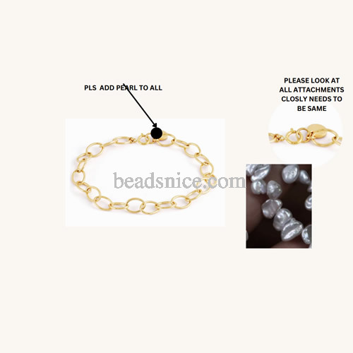 Gold Filled Hademde Natural Freshwater Pearl Jewelry Bracelet