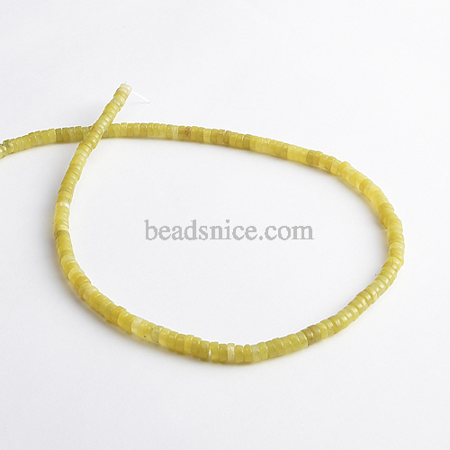 Natural Lemon Jade Stone Spacer Beads 4x2mm 38cm/str Flat Round Loose Semi Gemstone Caps for Making Bracelets Necklace