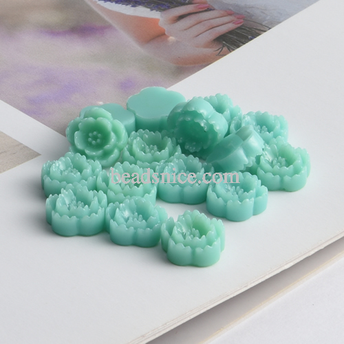 Rose Flower Resin Cabochons  Flatback Undrilled Floral Cameos for Scrapbooking DIY Crafts Wedding Decors