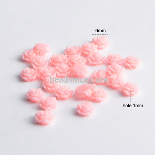 Rose Flower Resin Cabochons  Flatback Undrilled Floral Cameos for Scrapbooking DIY Crafts Wedding Decors