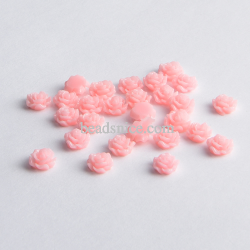 Rose Flower Resin Cabochons  Flatback Undrilled Floral Cameos for Scrapbooking DIY Crafts Wedding Decors