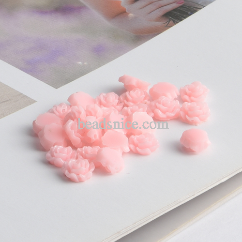 Rose Flower Resin Cabochons  Flatback Undrilled Floral Cameos for Scrapbooking DIY Crafts Wedding Decors