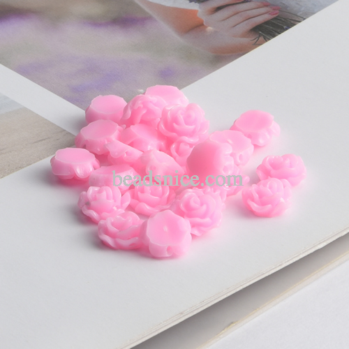 Rose Flower Resin Cabochons  Flatback Undrilled Floral Cameos for Scrapbooking DIY Crafts Wedding Decors